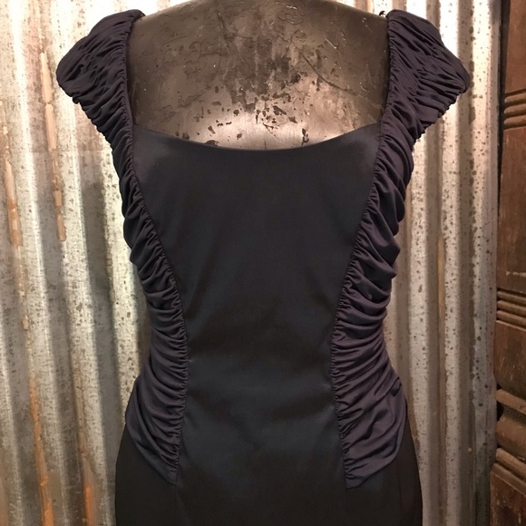 Tadashi cocktail dress NWT Navy Satin Ruched Size 10 Women’s - Picture 7 of 7